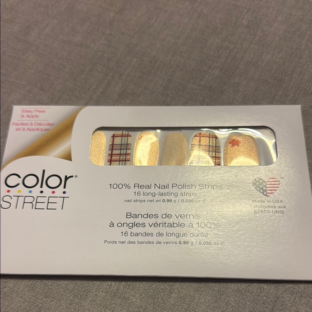 Color Street Gold and Plaid Nail Polish Strips Plaid You Came